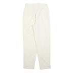 Womens Cotton Cream Regular Fit Straight Leg Trousers W26 L28 Zip Closure
