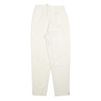 Womens Cotton Cream Regular Fit Straight Leg Trousers W26 L28 Zip Closure