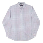 TOMMY HILFIGER Mens White & Pink Check Shirt M Classic Fit Button-Down Collar