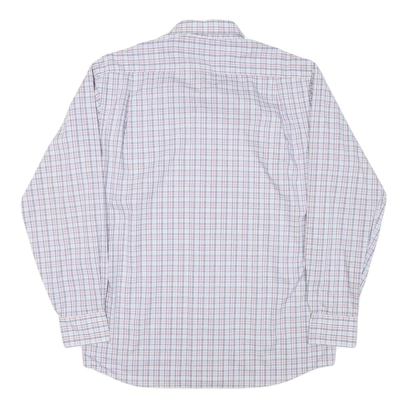 TOMMY HILFIGER Mens White & Pink Check Shirt M Classic Fit Button-Down Collar
