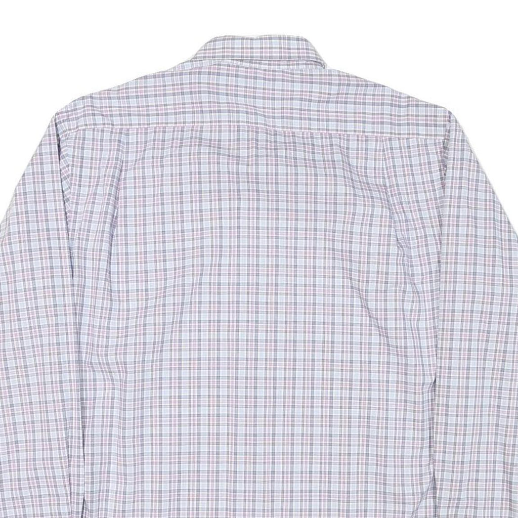 TOMMY HILFIGER Mens White & Pink Check Shirt M Classic Fit Button-Down Collar