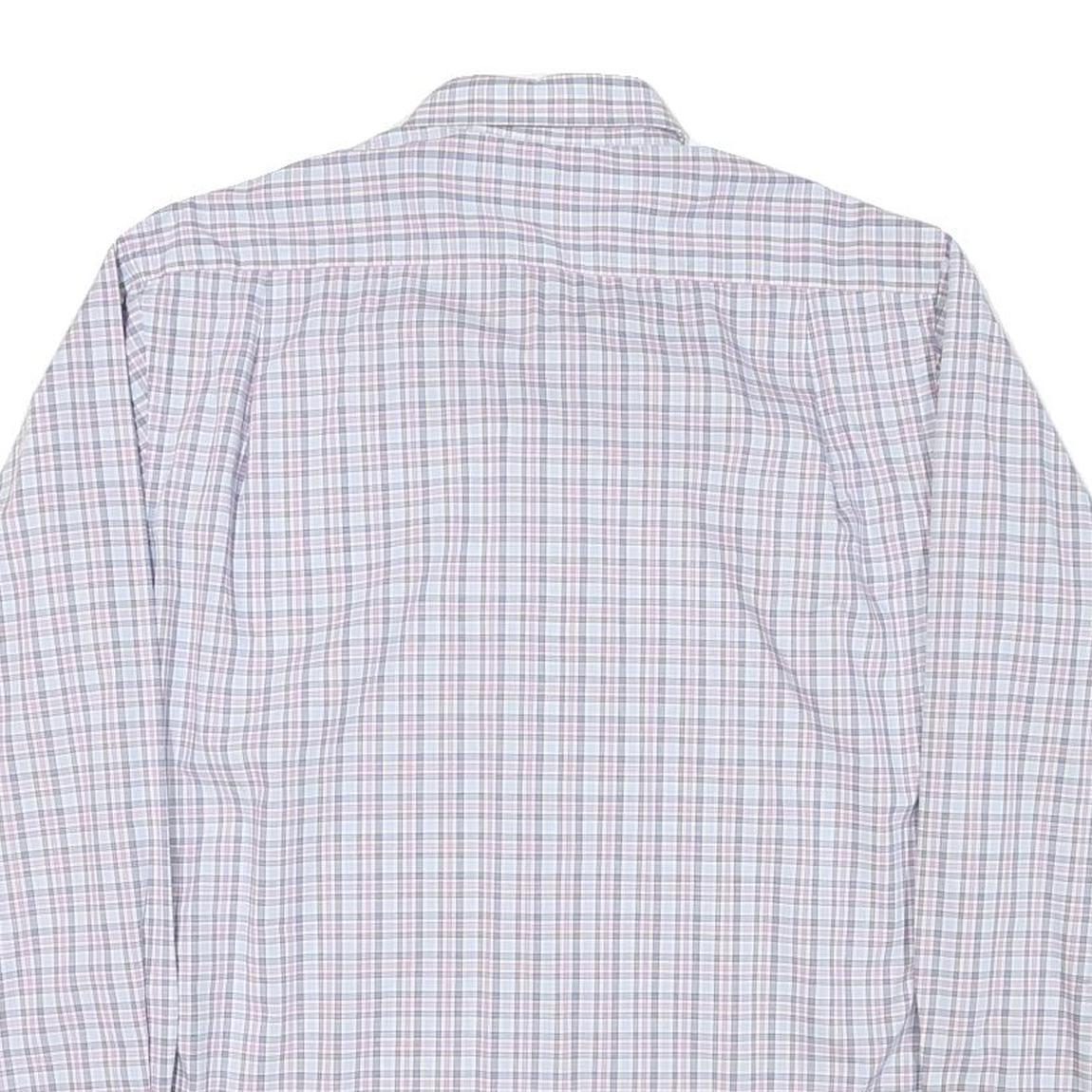 TOMMY HILFIGER Mens White & Pink Check Shirt M Classic Fit Button-Down Collar