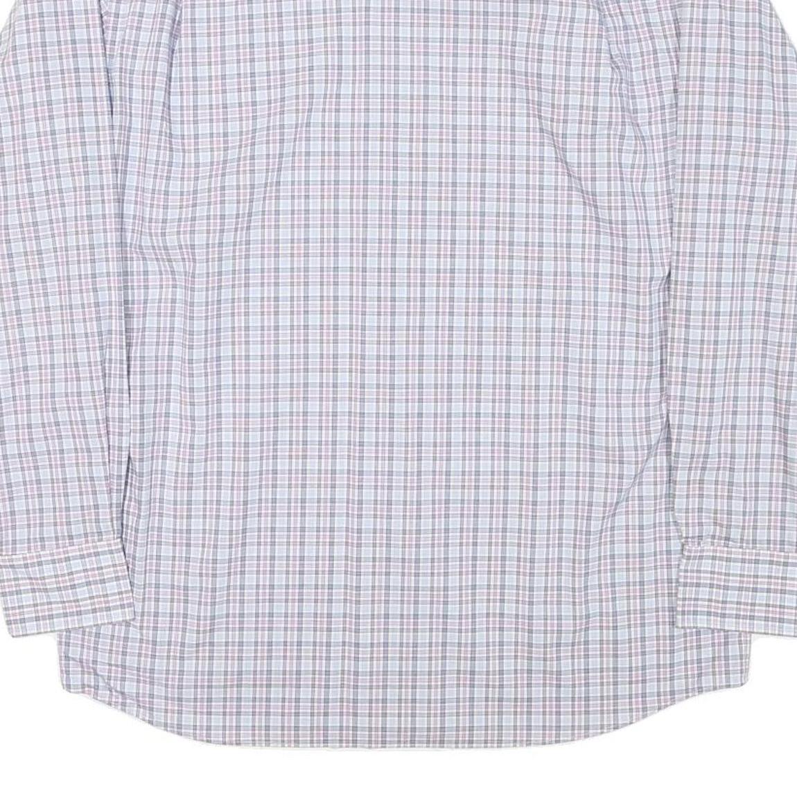 TOMMY HILFIGER Mens White & Pink Check Shirt M Classic Fit Button-Down Collar