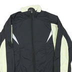 NIKE Womens Black & Cream Zip Jacket M Polyester Blend Plain Lightweight