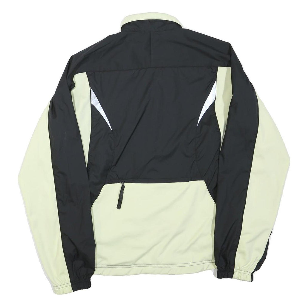NIKE Womens Black & Cream Zip Jacket M Polyester Blend Plain Lightweight
