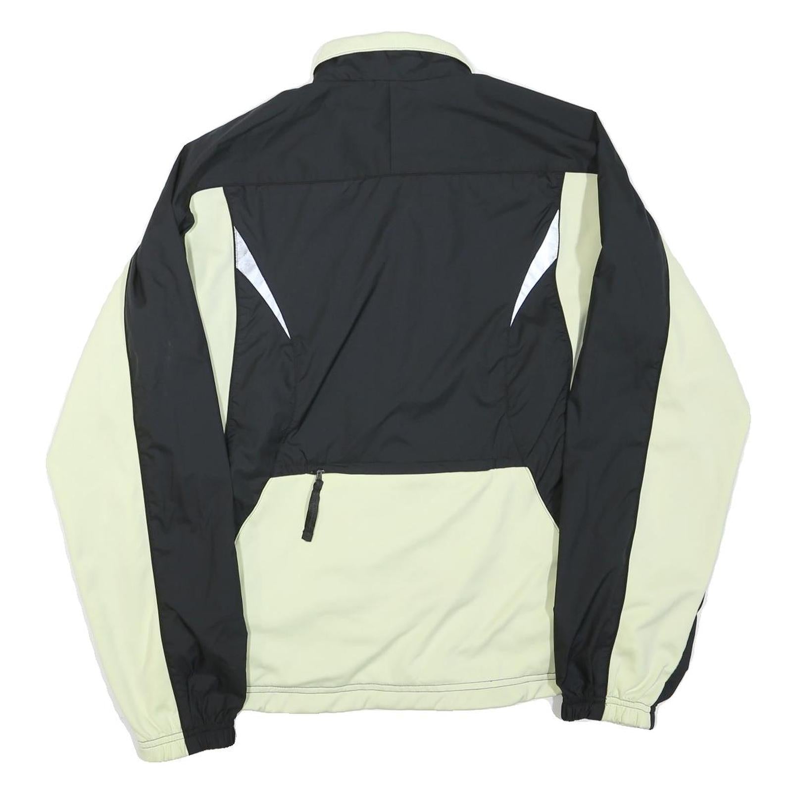 NIKE Womens Black & Cream Zip Jacket M Polyester Blend Plain Lightweight