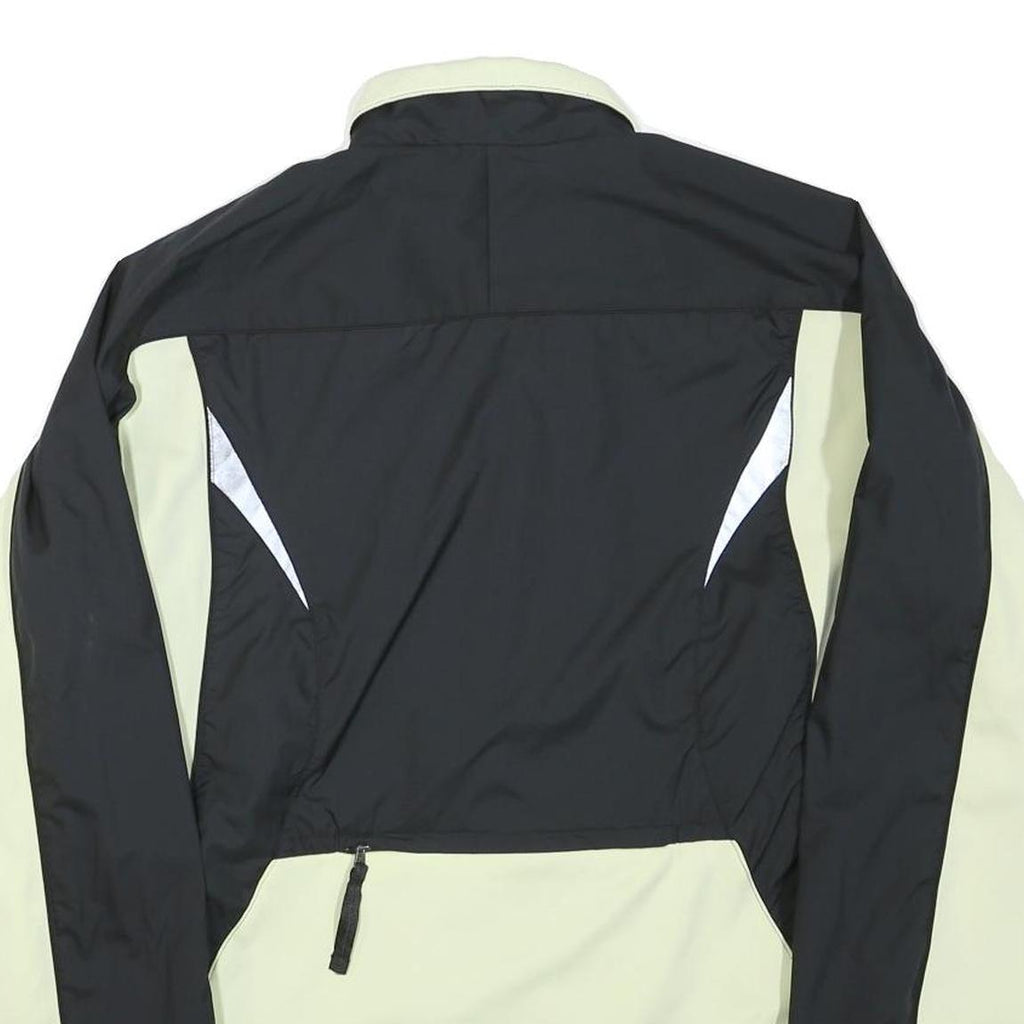 NIKE Womens Black & Cream Zip Jacket M Polyester Blend Plain Lightweight