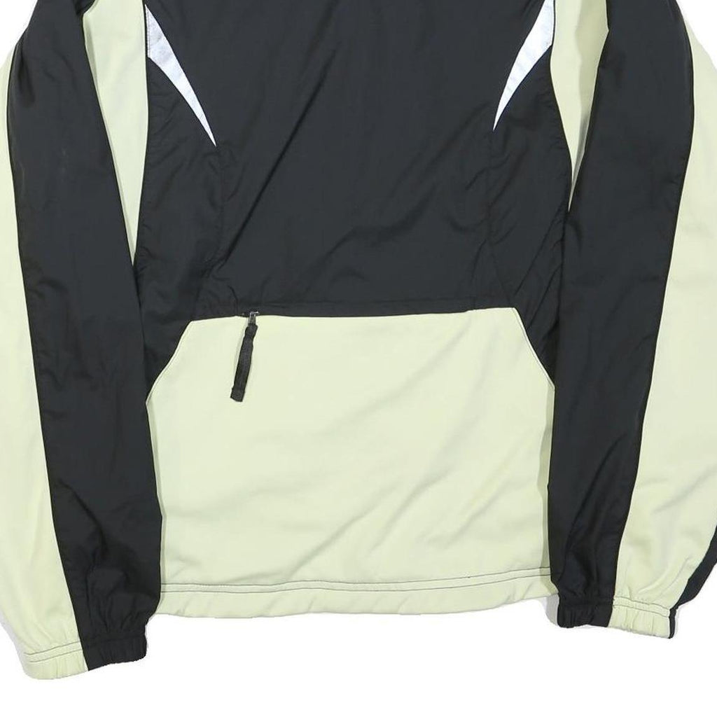 NIKE Womens Black & Cream Zip Jacket M Polyester Blend Plain Lightweight