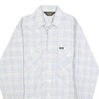 LEE Mens Blue White Check Shirt S Cotton Blend Casual Pocket Buttons