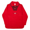 Rose Womens Sweatshirt Red Collared 90s UK 10