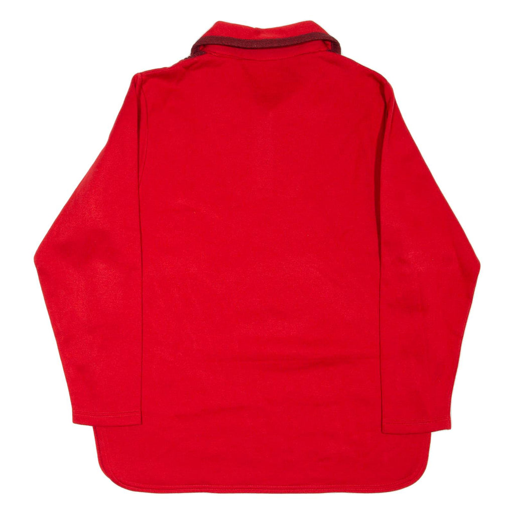 Rose Womens Sweatshirt Red Collared 90s UK 10