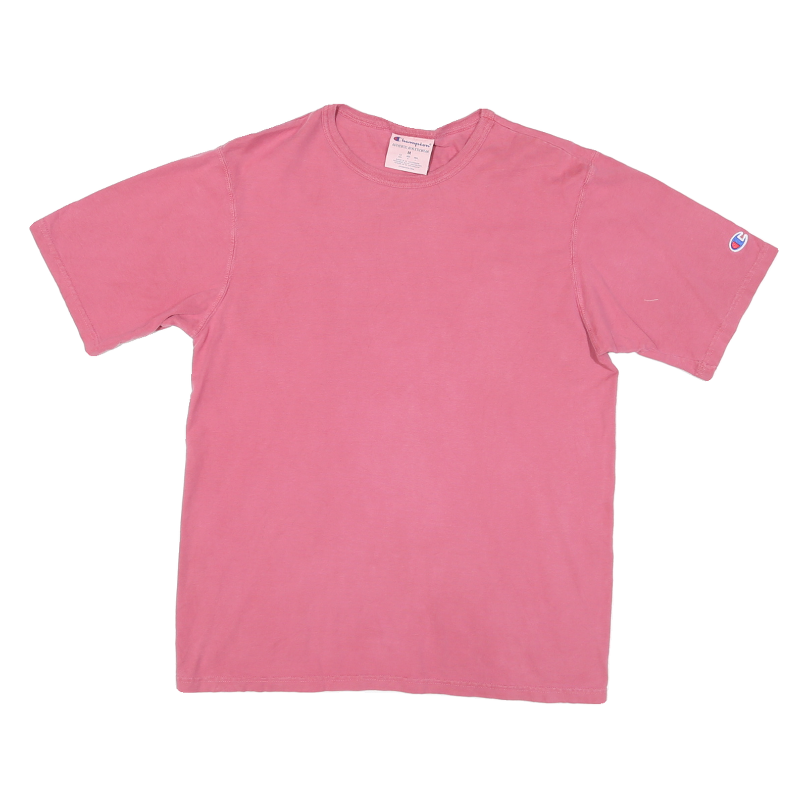 CHAMPION Mens Pink Cotton Blend T-Shirt M Short Sleeve Crew Neck Classic Fit