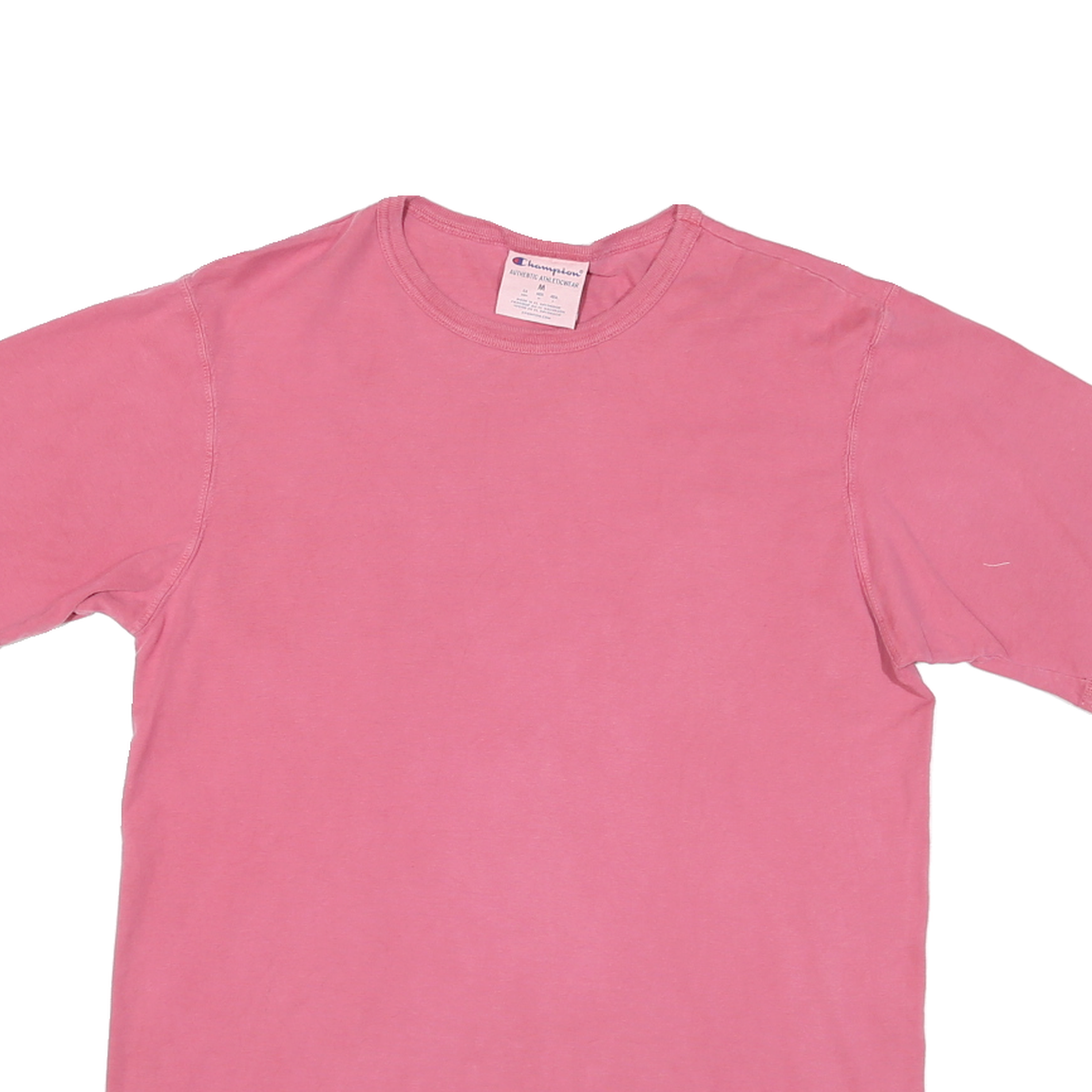 CHAMPION Mens Pink Cotton Blend T-Shirt M Short Sleeve Crew Neck Classic Fit