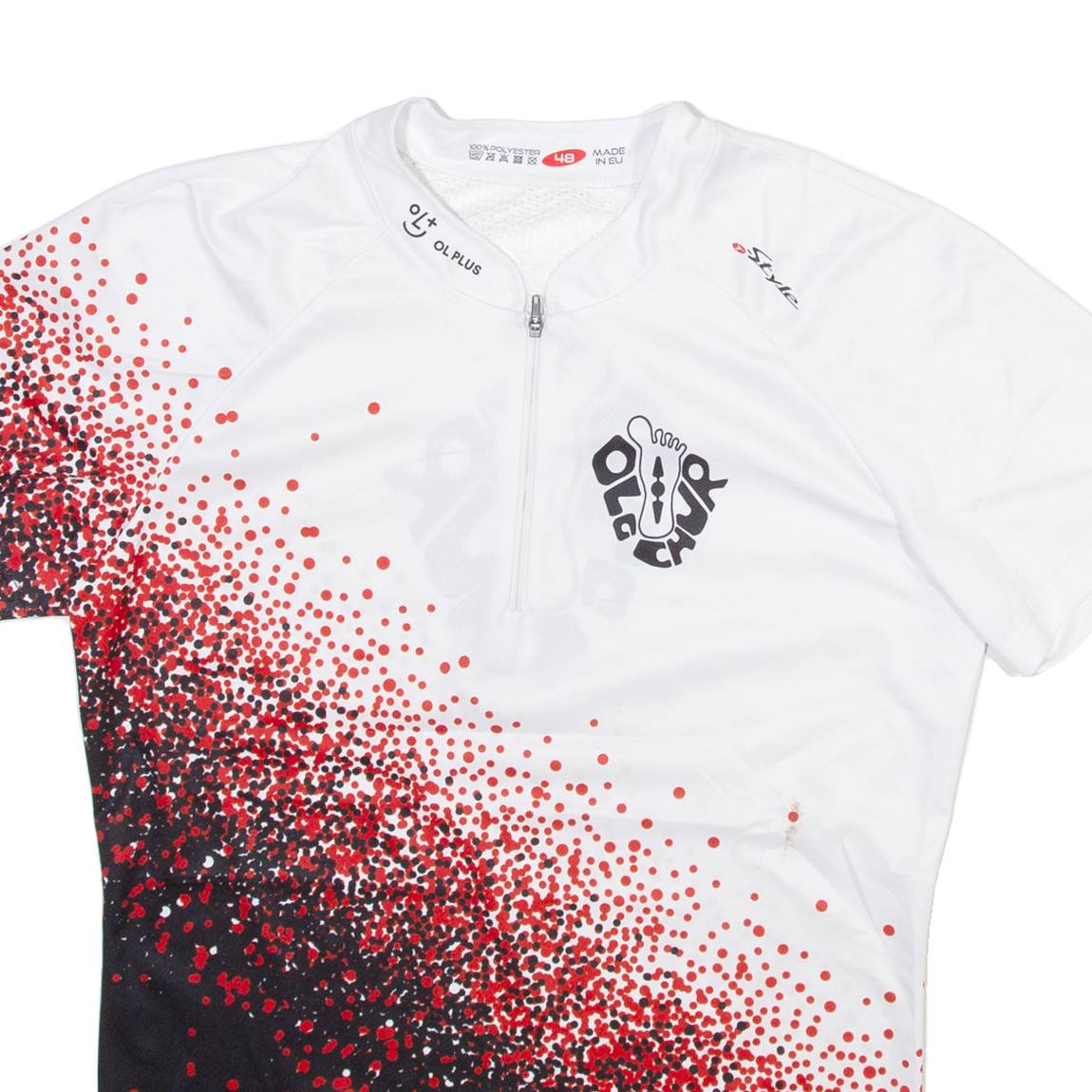 OL PLUS Mens Jersey White 1/4 Zip S