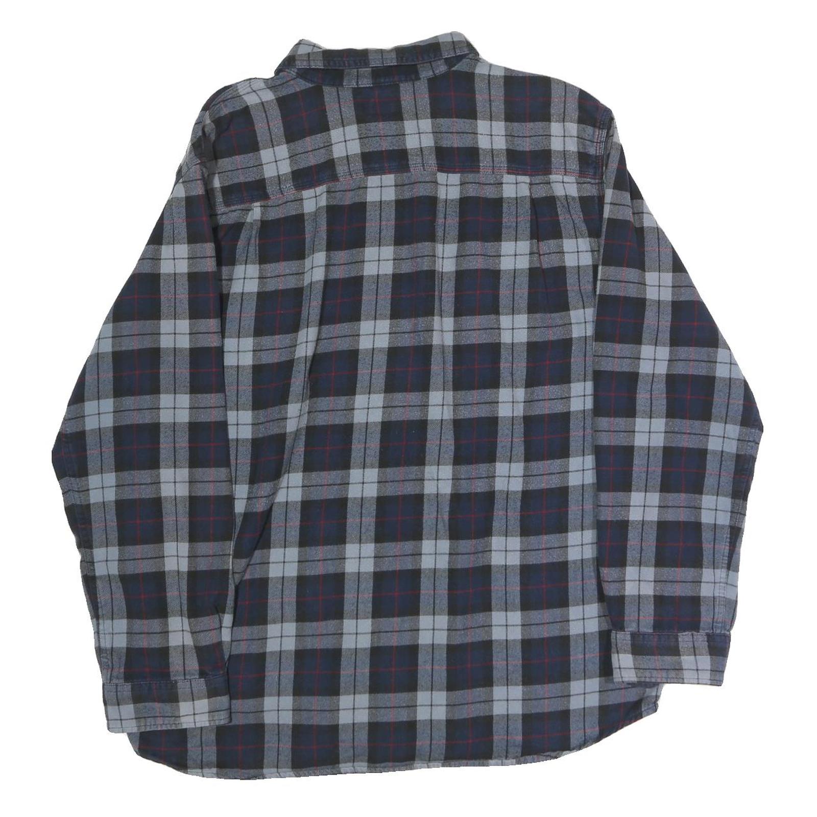 CARHARTT Mens Blue & Grey Check Shirt XL Button Down Casual Workwear Long Sleeve