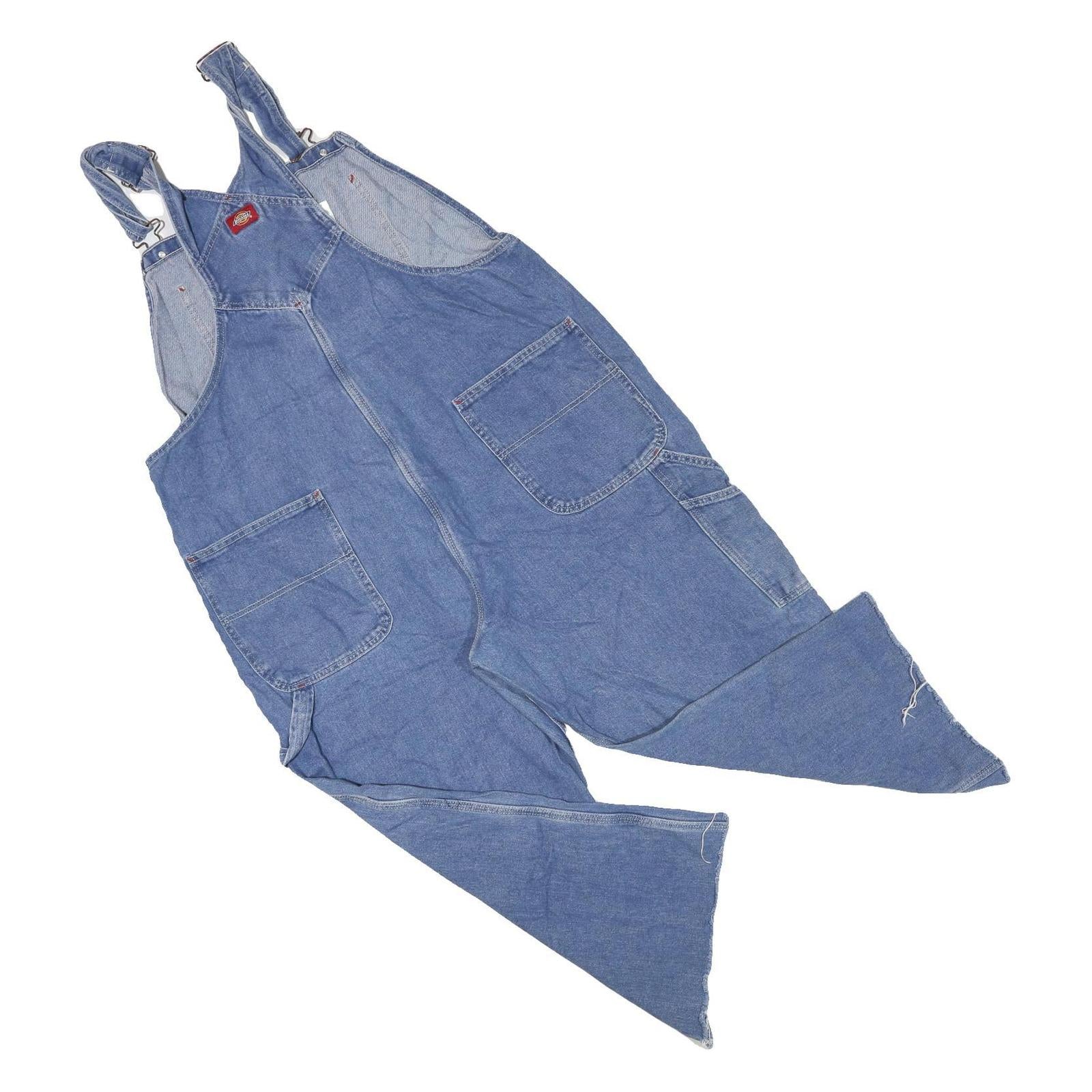 DICKIES Mens Blue Relaxed Denim Dungarees L W42 L23 Workwear Casual