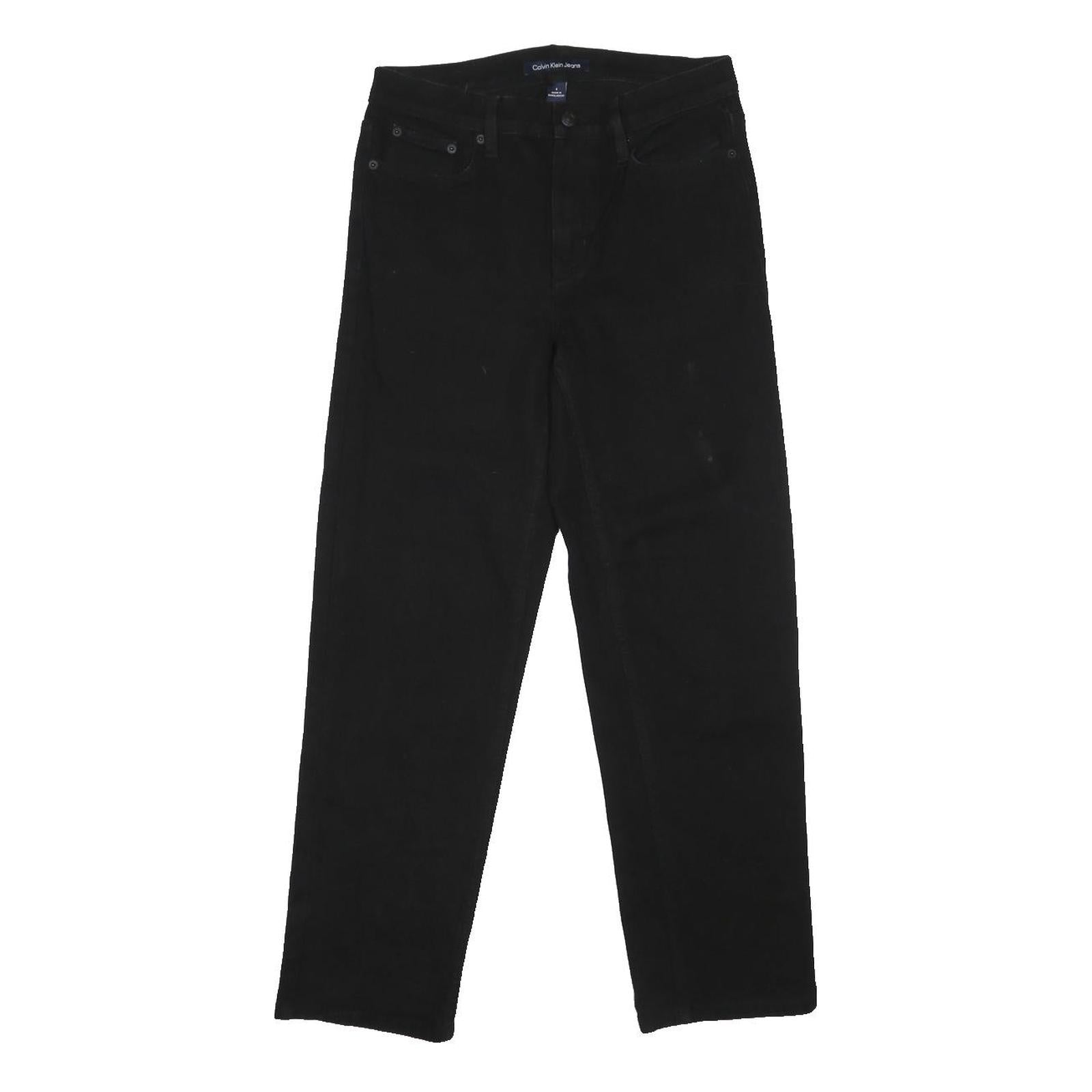 CALVIN KLEIN JEANS Womens Black Regular Straight Denim W30 L28 Button Cotton
