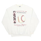LEE Mens White Baseball Graphic Crew Neck XL Cotton Blend Sweatshirt Pullover