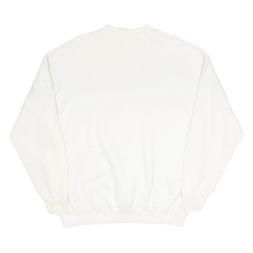 LEE Mens White Baseball Graphic Crew Neck XL Cotton Blend Sweatshirt Pullover