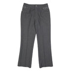 BESTN Womens Grey Regular Fit Straight Leg Trousers W28 L27 Stylish Pocket