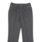 BESTN Womens Grey Regular Fit Straight Leg Trousers W28 L27 Stylish Pocket