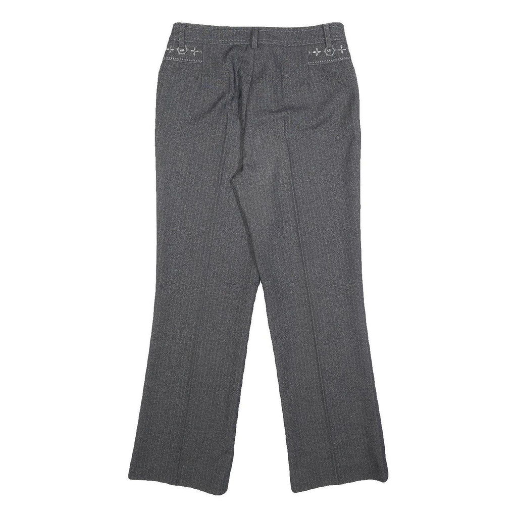 BESTN Womens Grey Regular Fit Straight Leg Trousers W28 L27 Stylish Pocket