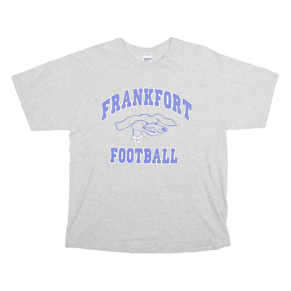 GILDAN Womens Grey Frankfort Football Graphic T-Shirt M Short Sleeve Crew Neck