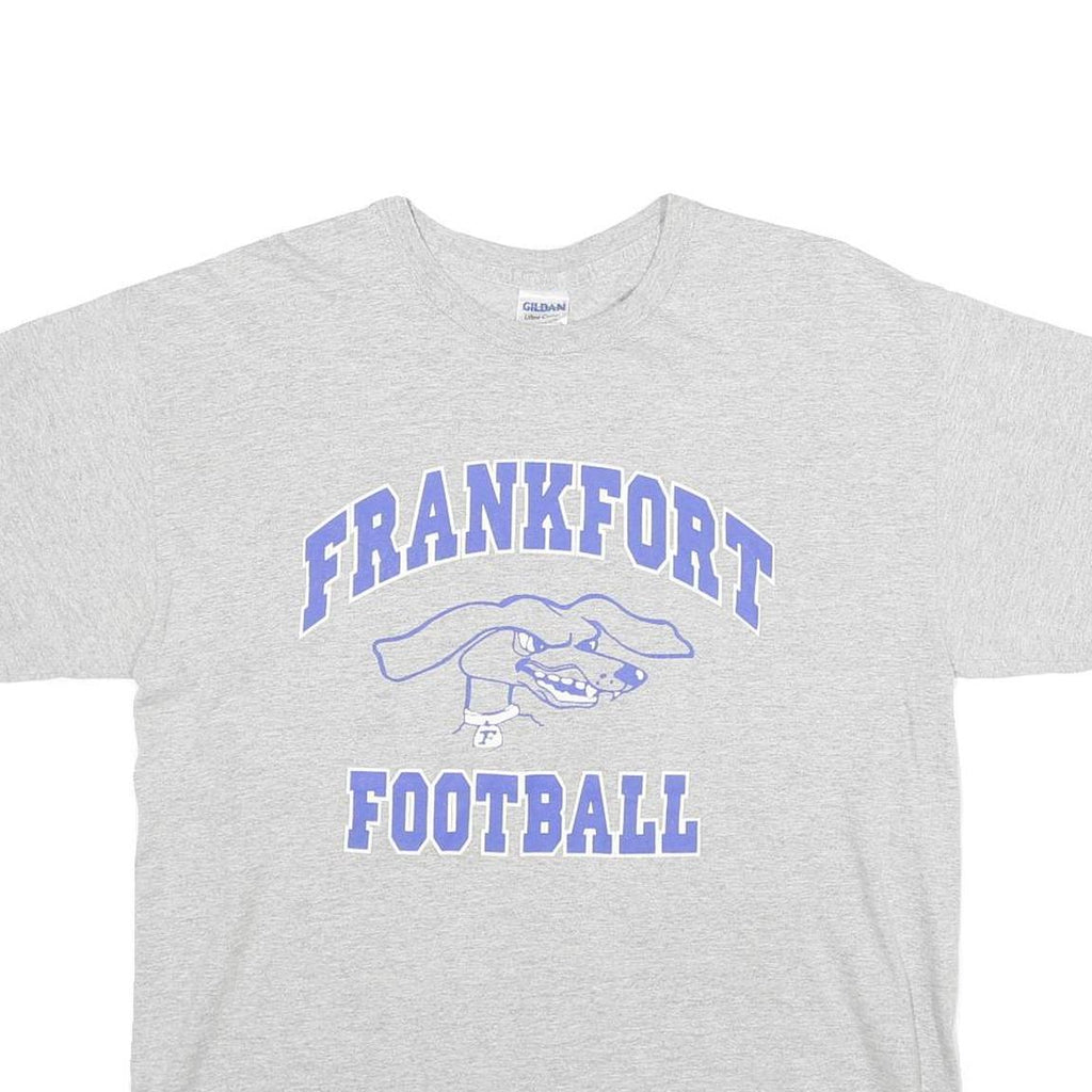 GILDAN Womens Grey Frankfort Football Graphic T-Shirt M Short Sleeve Crew Neck