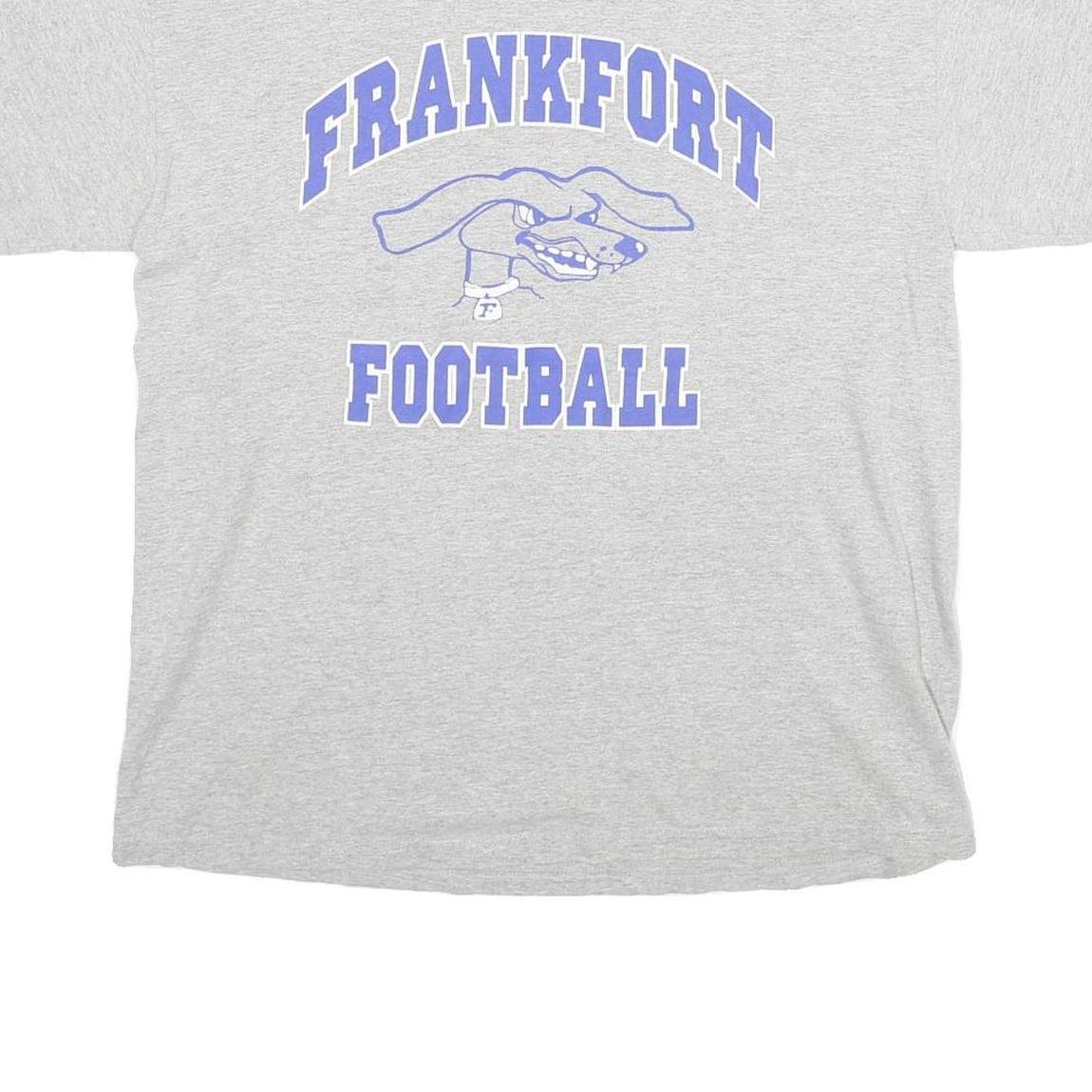 GILDAN Womens Grey Frankfort Football Graphic T-Shirt M Short Sleeve Crew Neck