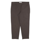 CARLA FERRONI Womens Polyester Blend Slim Brown Trousers W34 L27 Zip Closure