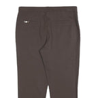 CARLA FERRONI Womens Polyester Blend Slim Brown Trousers W34 L27 Zip Closure
