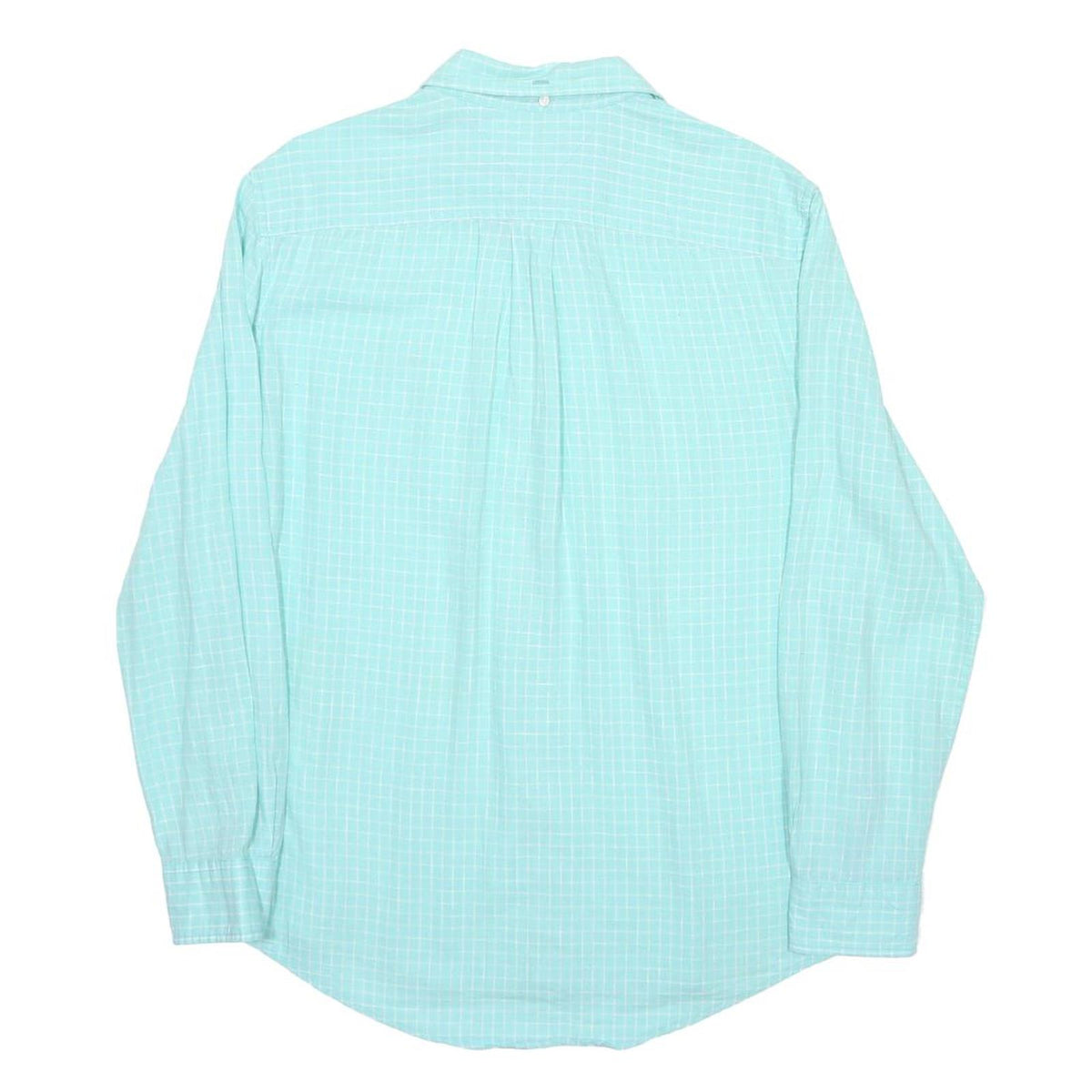TOMMY HILFIGER Mens Blue Checked Shirt L Classic Cotton Long Sleeve Button