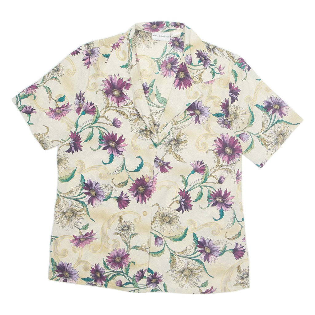 ALFRED DUNNER Womens Printed Shirt Beige Collared Floral S
