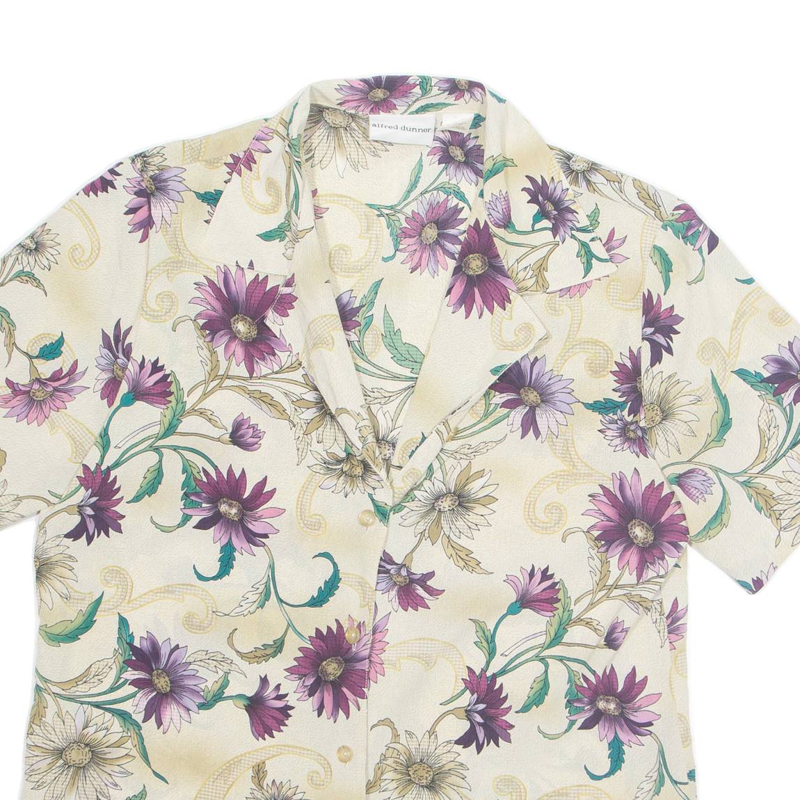ALFRED DUNNER Womens Printed Shirt Beige Collared Floral S