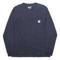 CARHARTT Mens Blue Pocket T-Shirt M Long Sleeve Crew Neck Cotton Casual Workwear