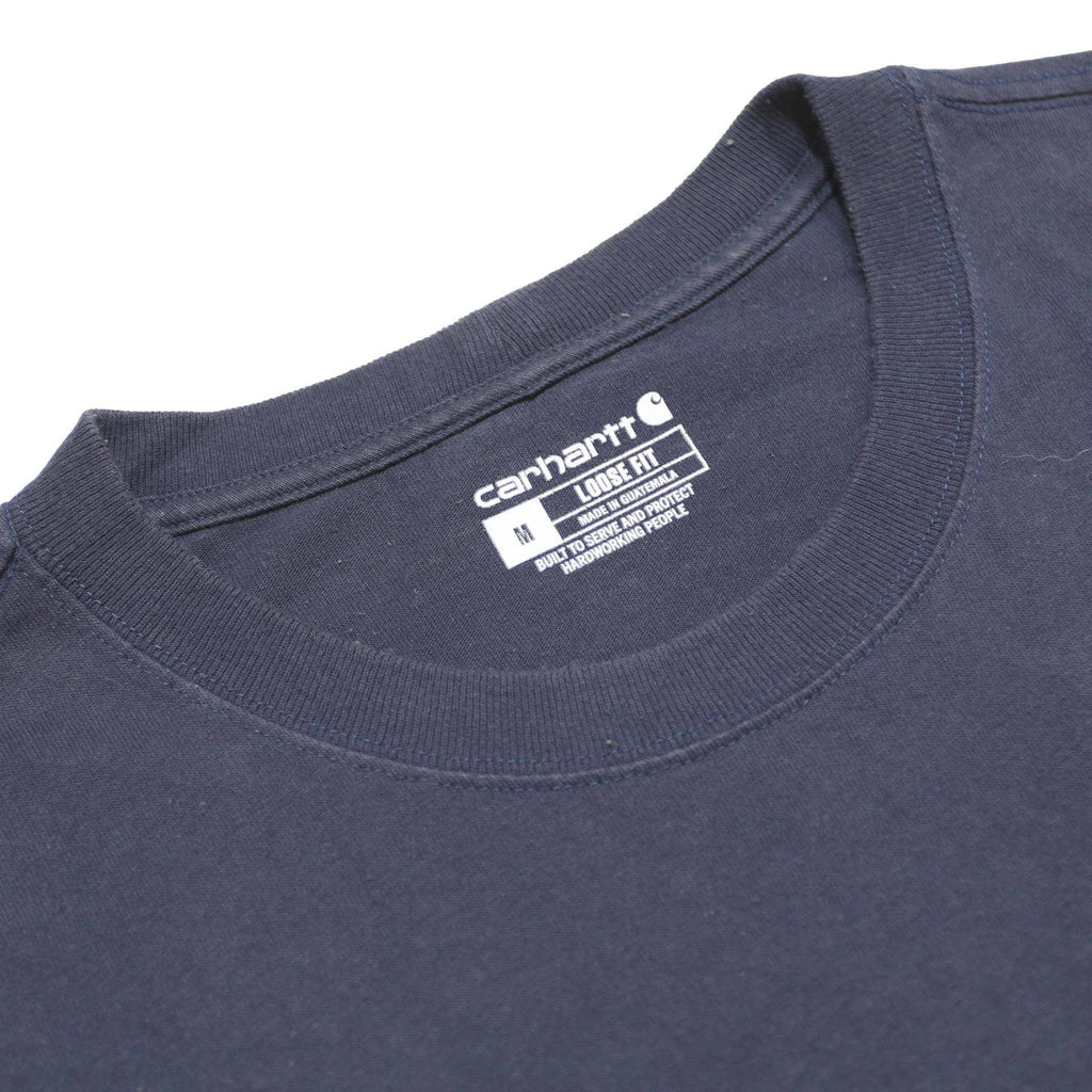 CARHARTT Mens Blue Pocket T-Shirt M Long Sleeve Crew Neck Cotton Casual Workwear
