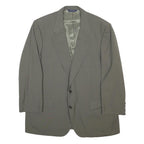 BURBERRY Mens Grey Button Jacket L Woven Classic Tailored Blazer Smart