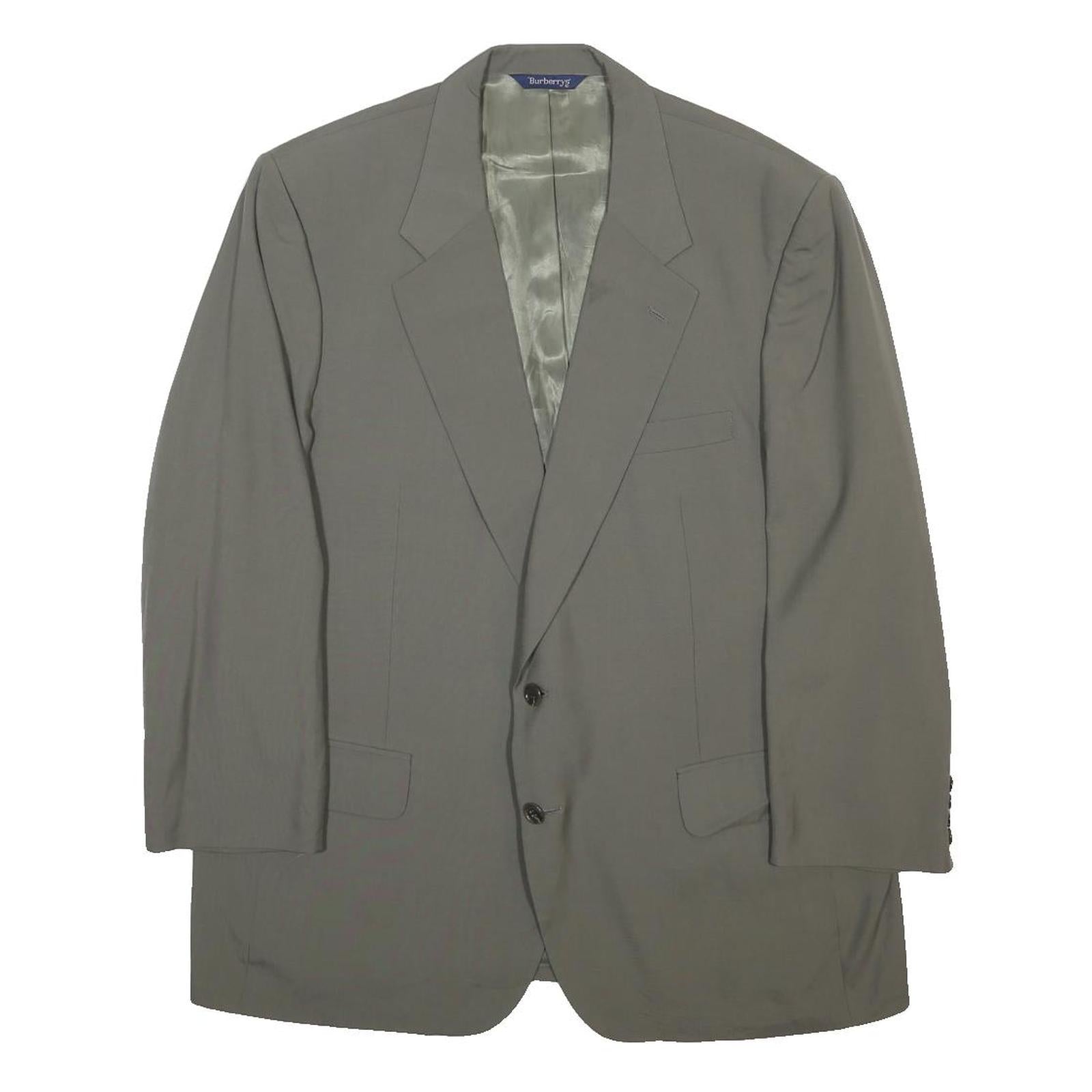 BURBERRY Mens Grey Button Jacket L Woven Classic Tailored Blazer Smart
