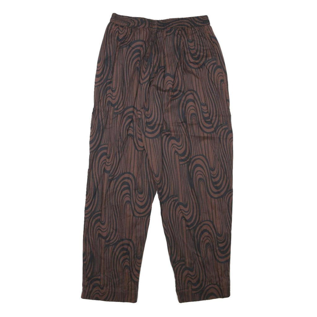 KHAADI Womens Cotton Blend Relaxed Brown Black Swirl Patterned Trousers W25 L26