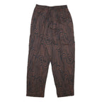 KHAADI Womens Cotton Blend Relaxed Brown Black Swirl Patterned Trousers W25 L26