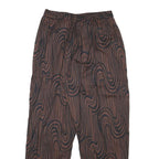 KHAADI Womens Cotton Blend Relaxed Brown Black Swirl Patterned Trousers W25 L26
