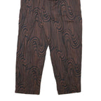KHAADI Womens Cotton Blend Relaxed Brown Black Swirl Patterned Trousers W25 L26