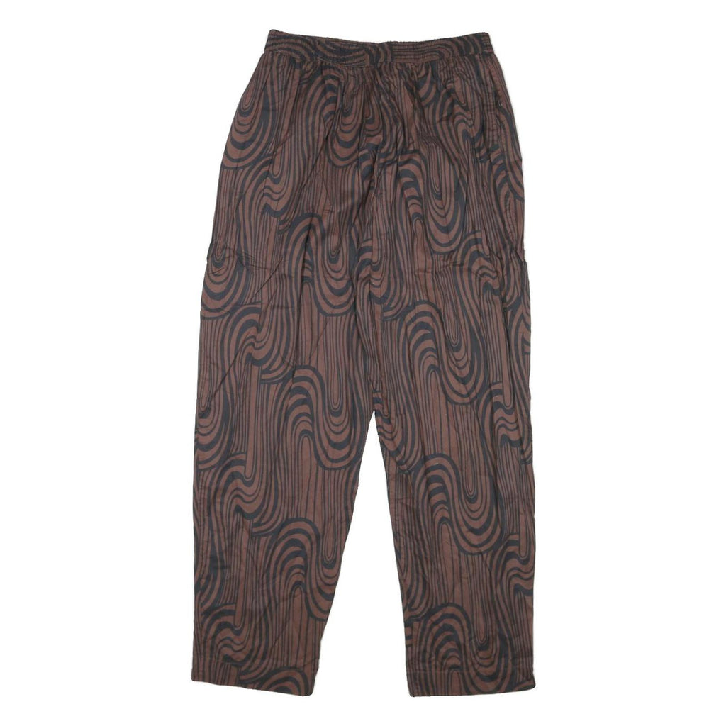 KHAADI Womens Cotton Blend Relaxed Brown Black Swirl Patterned Trousers W25 L26