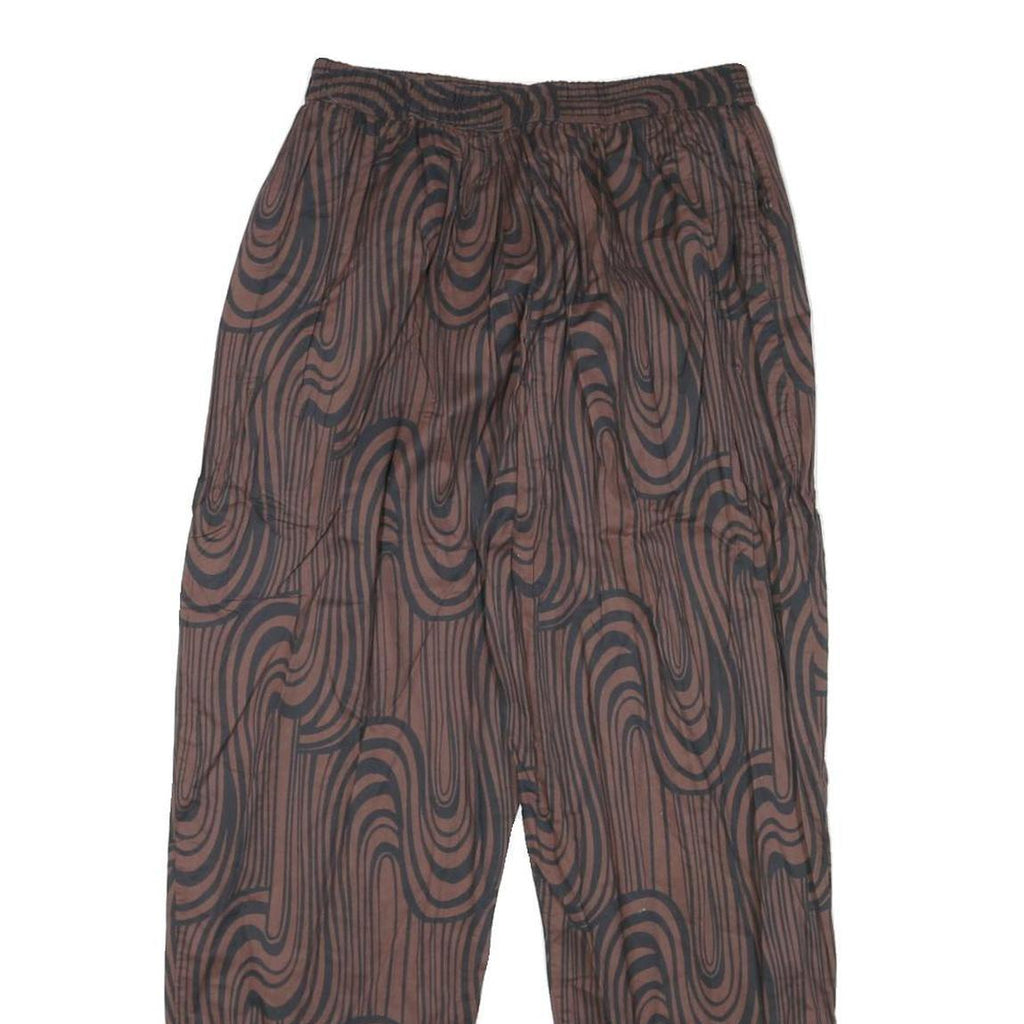KHAADI Womens Cotton Blend Relaxed Brown Black Swirl Patterned Trousers W25 L26