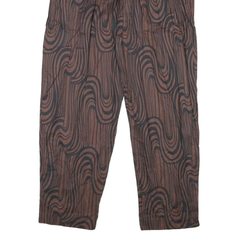 KHAADI Womens Cotton Blend Relaxed Brown Black Swirl Patterned Trousers W25 L26