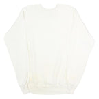 PANILL Mens White Sweatshirt L Crew Neck Cotton Blend Pullover Comfortable Basic