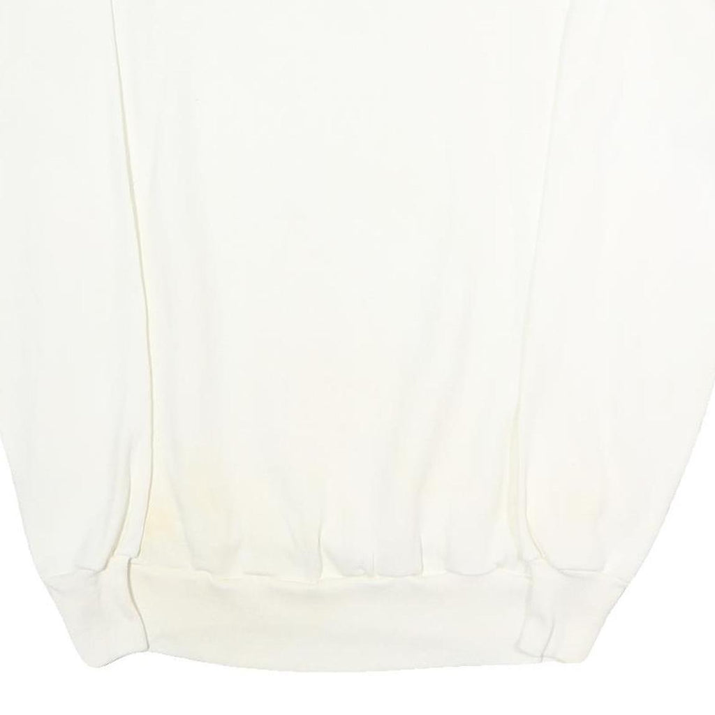 PANILL Mens White Sweatshirt L Crew Neck Cotton Blend Pullover Comfortable Basic