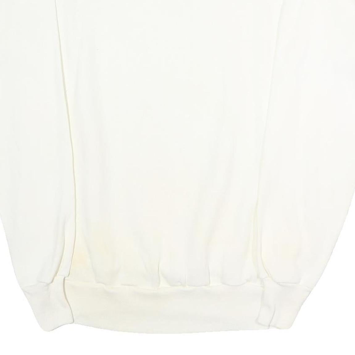 PANILL Mens White Sweatshirt L Crew Neck Cotton Blend Pullover Comfortable Basic