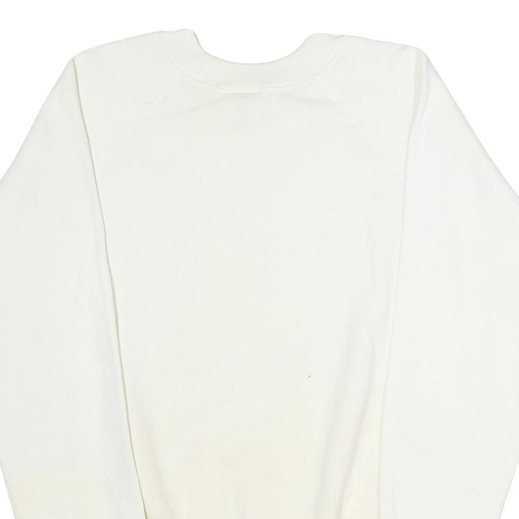 PANILL Mens White Sweatshirt L Crew Neck Cotton Blend Pullover Comfortable Basic