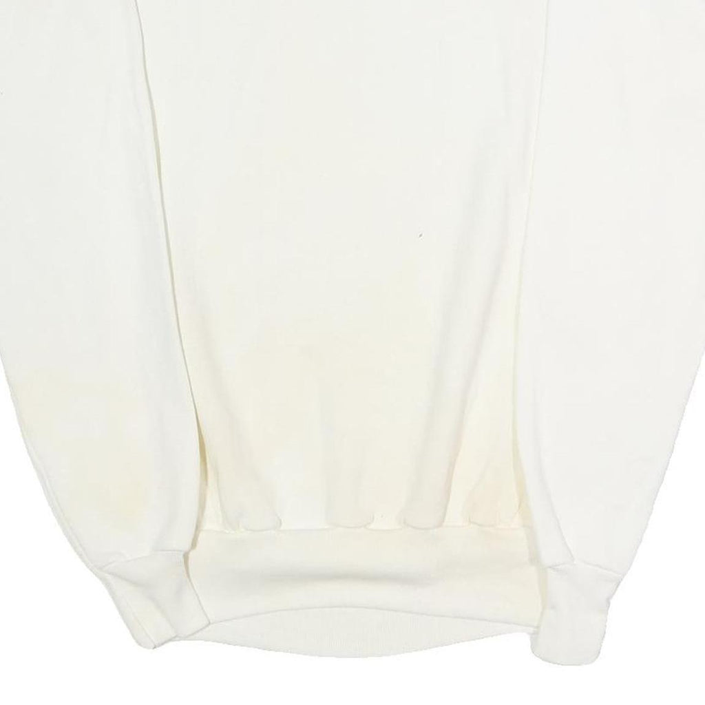 PANILL Mens White Sweatshirt L Crew Neck Cotton Blend Pullover Comfortable Basic